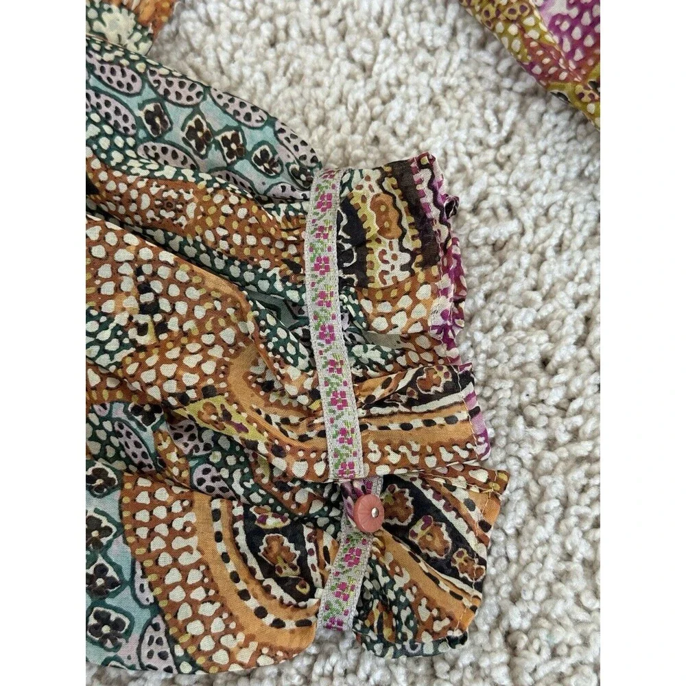 Robert Graham Womens Long Sleeve V-Neck Silk Paisley Shirt  Sz XL‎ Boho Colorful - Picture 4 of 8